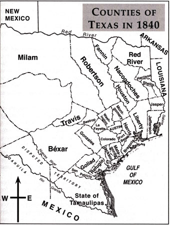 Counties of Texas in 1840