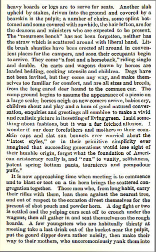 First Camp Meeting in Grayson County story from the book Indian Depredations in Texas by J. W. Wilbarger