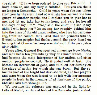 A Comanche Princess story from the book Indian Depredations in Texas by J. W. Wilbarger