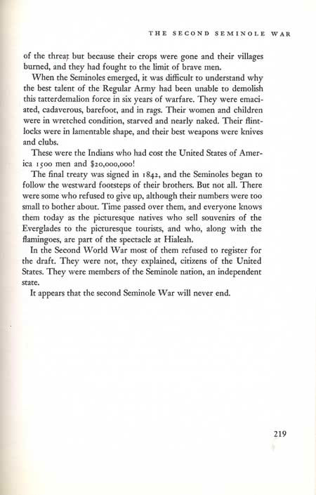 End of the Seminole War by John Tebbel & Keith Jennison