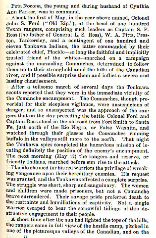 Battle of Antelope Hills story from the book Indian Depredations in Texas by J. W. Wilbarger