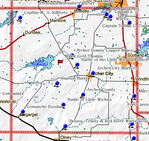 Map of Archer County Historic Sites