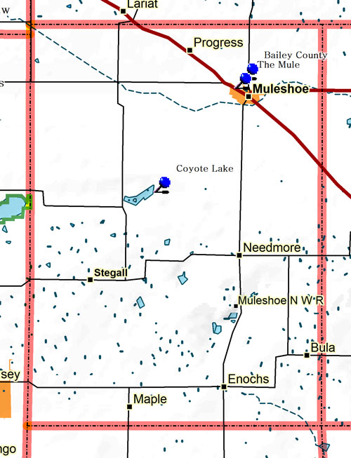 Map of Bailey County Historic Sites