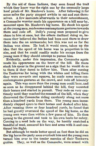 Bartholomew Manlove story from the book Indian Depredations in Texas by J. W. Wilbarger