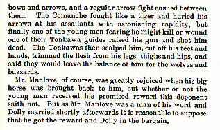 Bartholomew Manlove story from the book Indian Depredations in Texas by J. W. Wilbarger