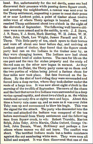 Battle of Lookout Point story from the book Indian Depredations in Texas by J. W. Wilbarger