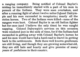 General Baylor's Fight on Paint Creek story from the book Indian Depredations in Texas by J. W. Wilbarger