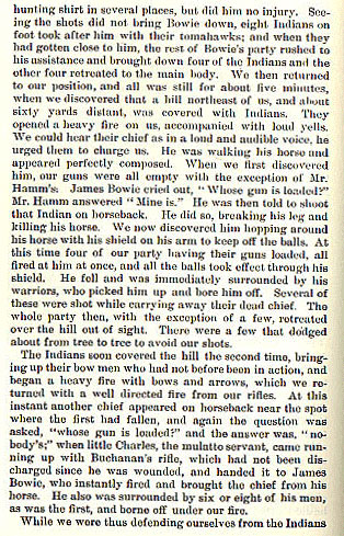 Bowie's Victory story from the book Indian Depredations in Texas by J. W. Wilbarger