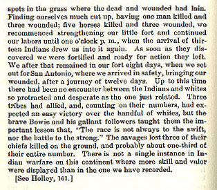 Bowie's Victory story from the book Indian Depredations in Texas by J. W. Wilbarger