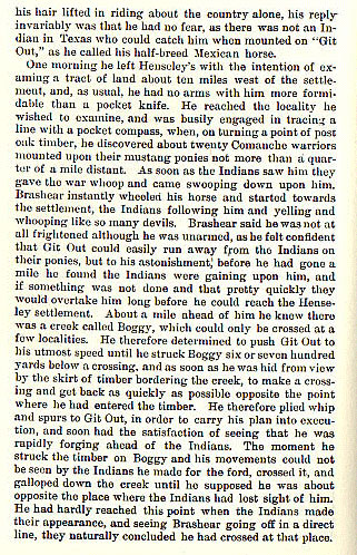 W.P. Brashear story from the book Indian Depredations in Texas by J. W. Wilbarger