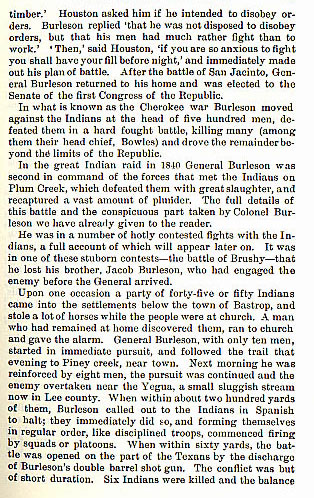 Sketch of the Life of General Edward Burleson story from the book Indian Depredations in Texas by J. W. Wilbarger