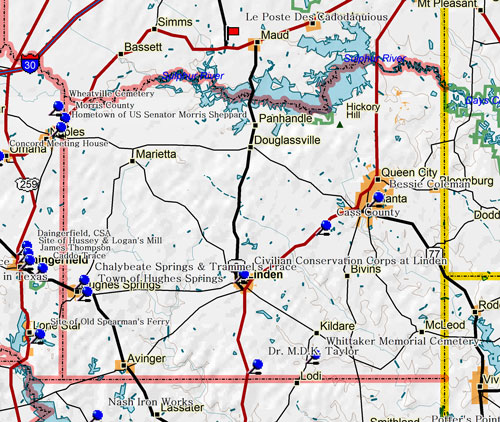 Map of Cass County