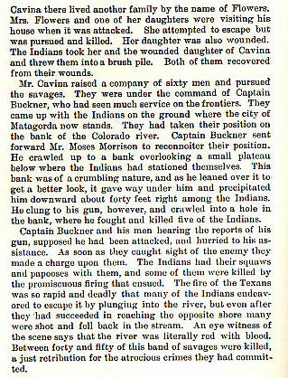 Charles Cavina story from the book Indian Depredations in Texas by J. W. Wilbarger