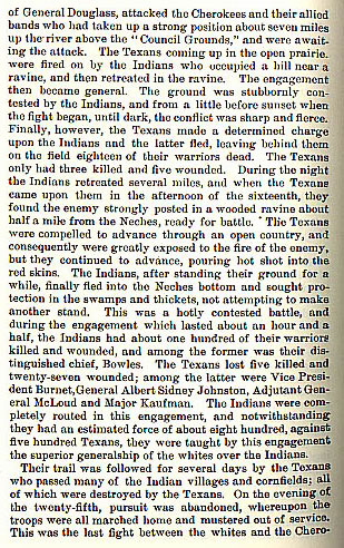 Cherokee War story from the book Indian Depredations in Texas by J. W. Wilbarger