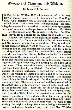 Massacre of Clemmons and Whisler