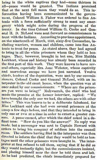 Council House Fight in San Antonio story from the book Indian Depredations in Texas by J. W. Wilbarger