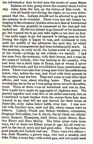 Captain Erath's Fight on Elm Creek story from the book Indian Depredations in Texas by J. W. Wilbarger