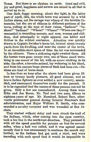 Captain James G. Swisher story from the book Indian Depredations in Texas by J. W. Wilbarger