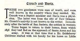 Crouch and Davis story from the book Indian Depredations in Texas by J. W. Wilbarger
