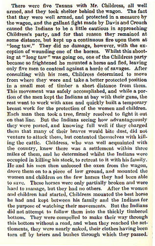 Crouch and Davis story from the book Indian Depredations in Texas by J. W. Wilbarger