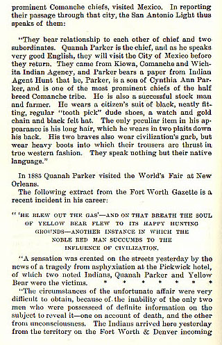 Cynthia Ann Parker - Quanah Parker story from the book Indian Depredations in Texas by J. W. Wilbarger
