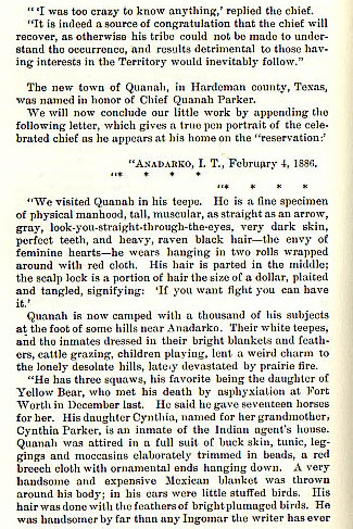 Cynthia Ann Parker - Quanah Parker story from the book Indian Depredations in Texas by J. W. Wilbarger