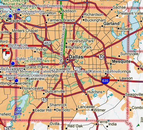 Map of Dallas County Historic Sites