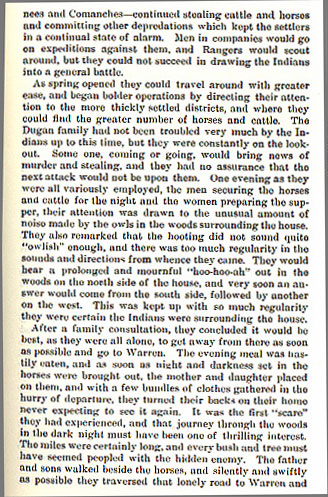 Murder of Daugherty - Flight of the Settlers story from the book Indian Depredations in Texas by J. W. Wilbarger