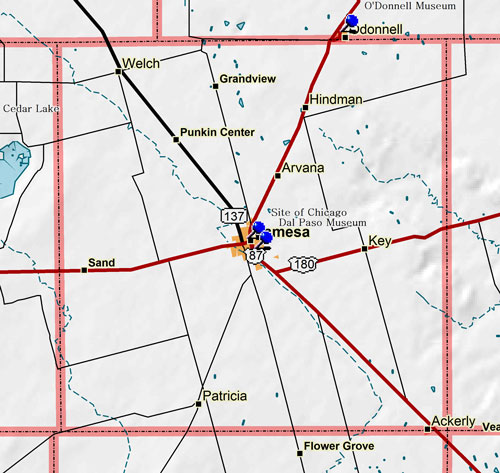 Map of Dawson County Historic Sites