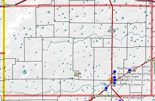 Map of Deaf Smith County Historic Sites