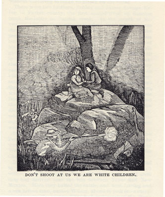 Dont Shoot We're White Children picture from the book Indian Depredations in Texas by J. W. Wilbarger