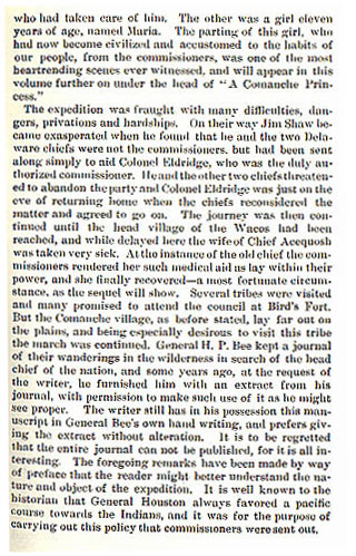 Colonel Eldridge's Hazardous Expedition to the Wild Tribes story from the book Indian Depredations in Texas by J. W. Wilbarger