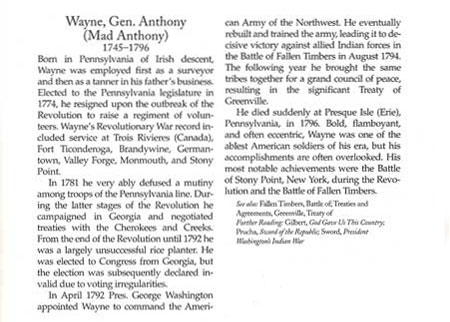 Story of Gen. Mad Anthony Wayne