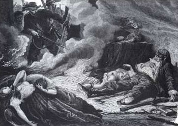 Picture of the Massacre of the Motte family during the second Seminole War