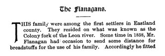 The Flanagans story from the book Indian Depredations in Texas by J. W. Wilbarger