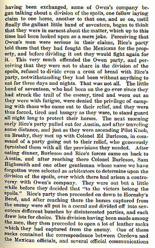 The Flores Fight story from the book Indian Depredations in Texas by J. W. Wilbarger