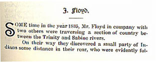 J. Floyd story from the book Indian Depredations in Texas by J. W. Wilbarger