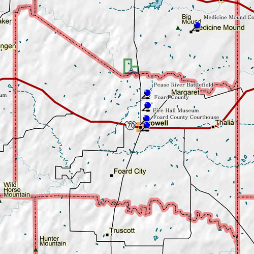 Map of Foard County Historic Sites