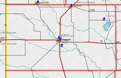 Map of Gaines County Historic Sites