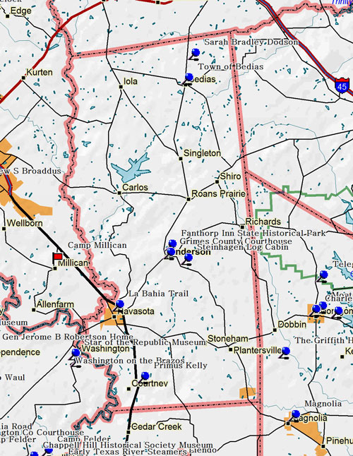 Map of Grimes County