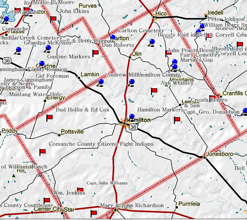 Map of Hamilton County Historic Sites