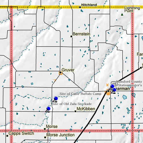 Map of Hansford County Historic Sites