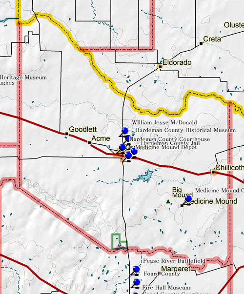 Map of Hardeman County Historic Sites