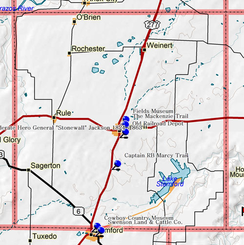 Map of Haskell County Historic Sites