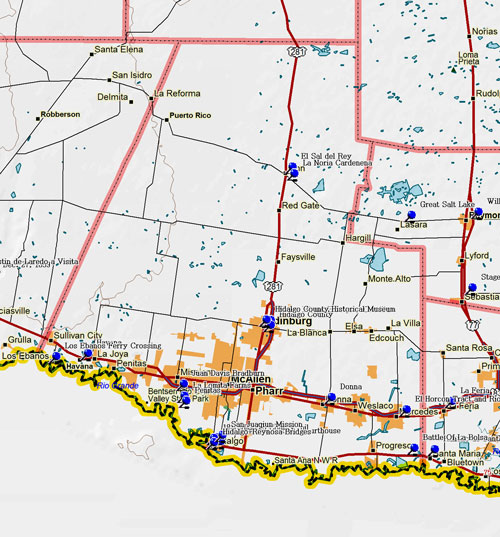 Map of Hidalgo County Historic Sites