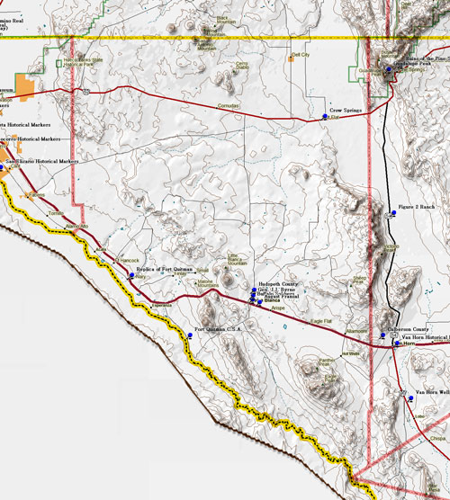 Map of Hudspeth County Historic Sites