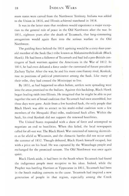 Black Hawk Story from the book, Indian Wars, by Bill Yenne