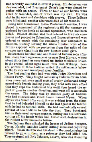 Indian Warfare on the Northwestern Border story from the book Indian Depredations in Texas by J. W. Wilbarger