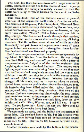 Indian Warfare on the Northwestern Border story from the book Indian Depredations in Texas by J. W. Wilbarger