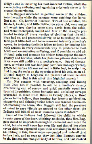 Attack of Baggett's House story from the book Indian Depredations in Texas by J. W. Wilbarger